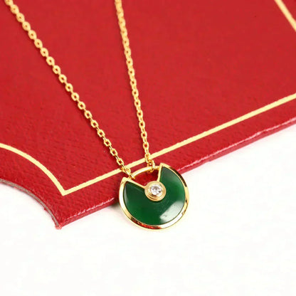 [Eterna Jewels]AMULETTE GOLD MALACHITE NECKLACE