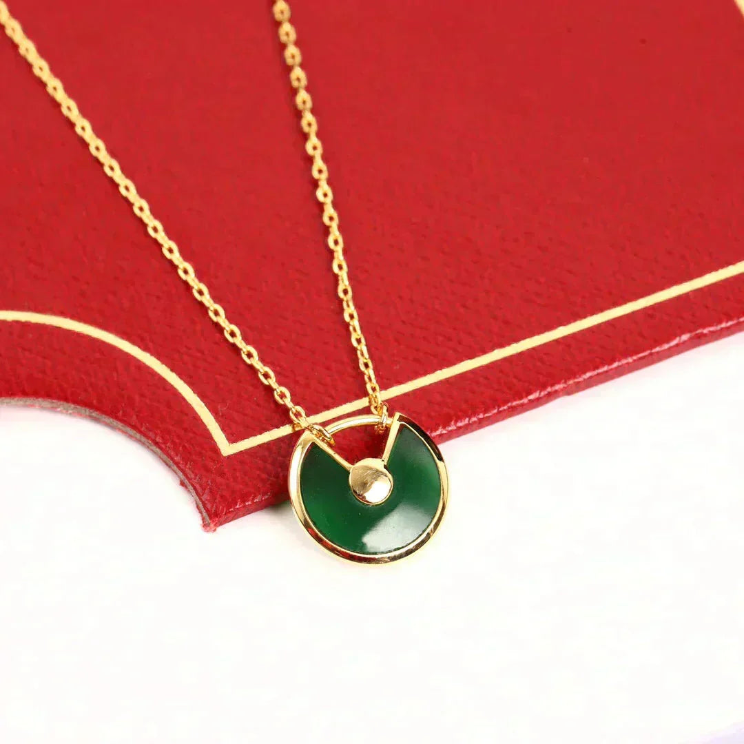 [Eterna Jewels]AMULETTE GOLD MALACHITE NECKLACE