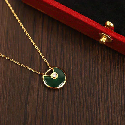 [Eterna Jewels]AMULETTE GOLD MALACHITE NECKLACE