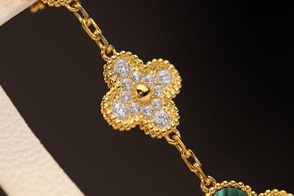 [Eterna Jewels]KLEEB OHHRINGE GOLD MALACHIT DIAMANT 3 MOTIV