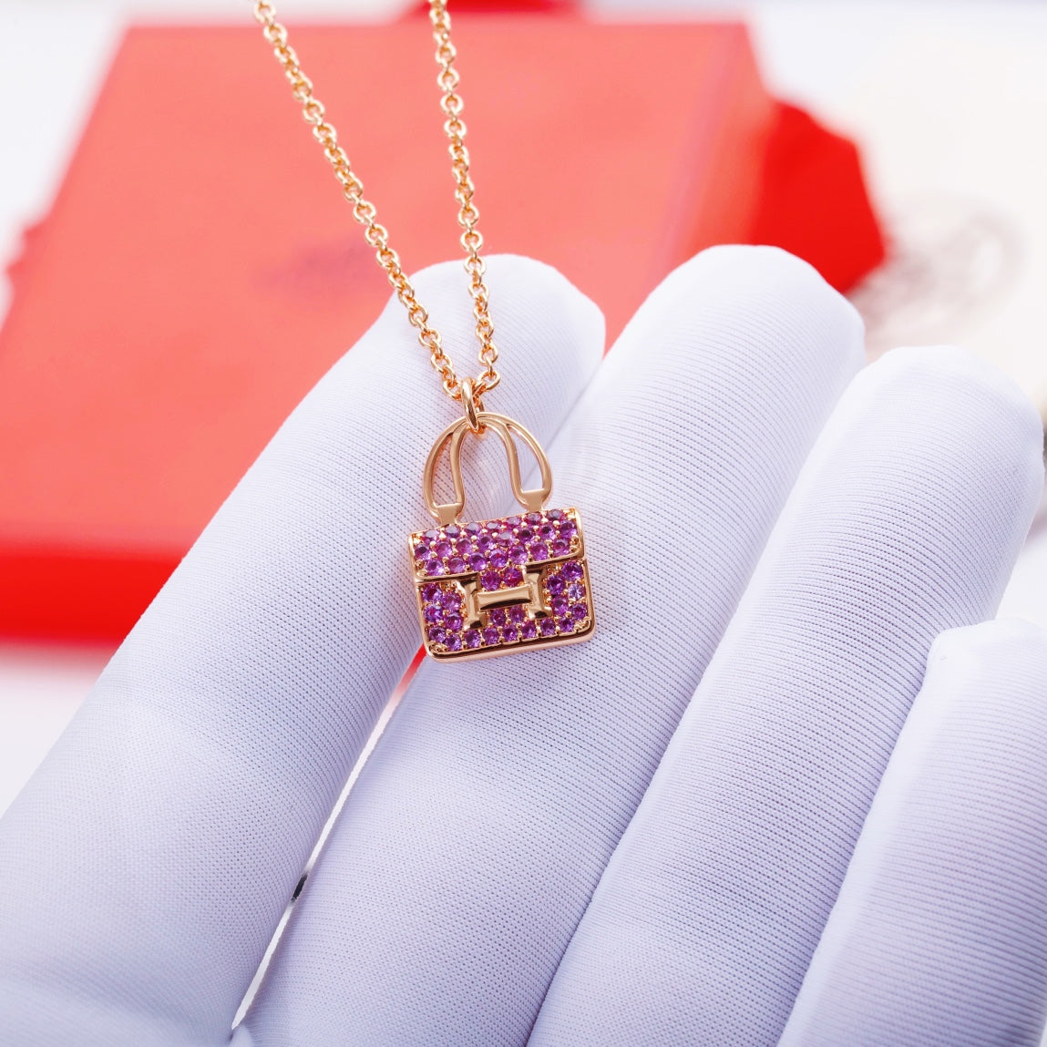[Eterna Jewels]CONSTANCE ANHÄNGER LILA DIAMANTENKETTE
