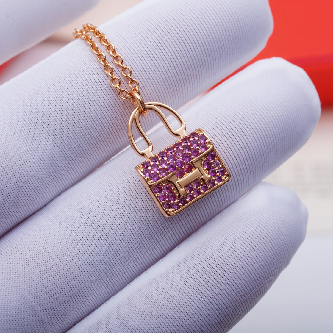 [Eterna Jewels]CONSTANCE ANHÄNGER LILA DIAMANTENKETTE