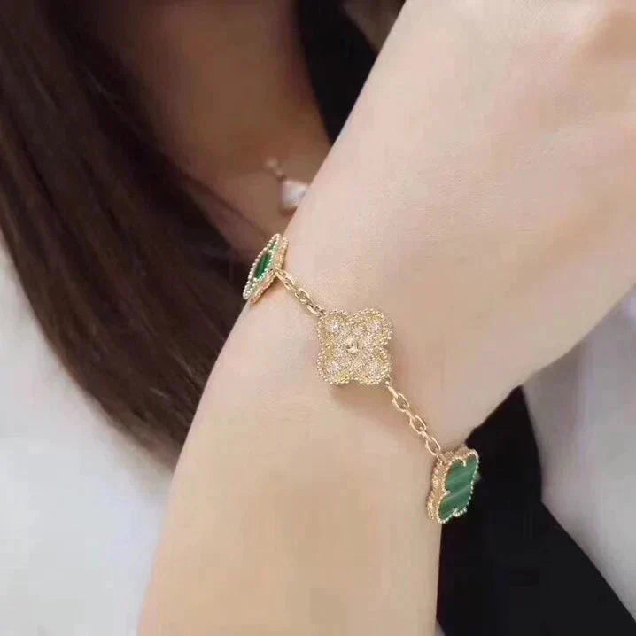 [Eterna Jewels] KLEEBRIEF 5 MOTIV MALACHIT-ARMBANDKOLLEKTION