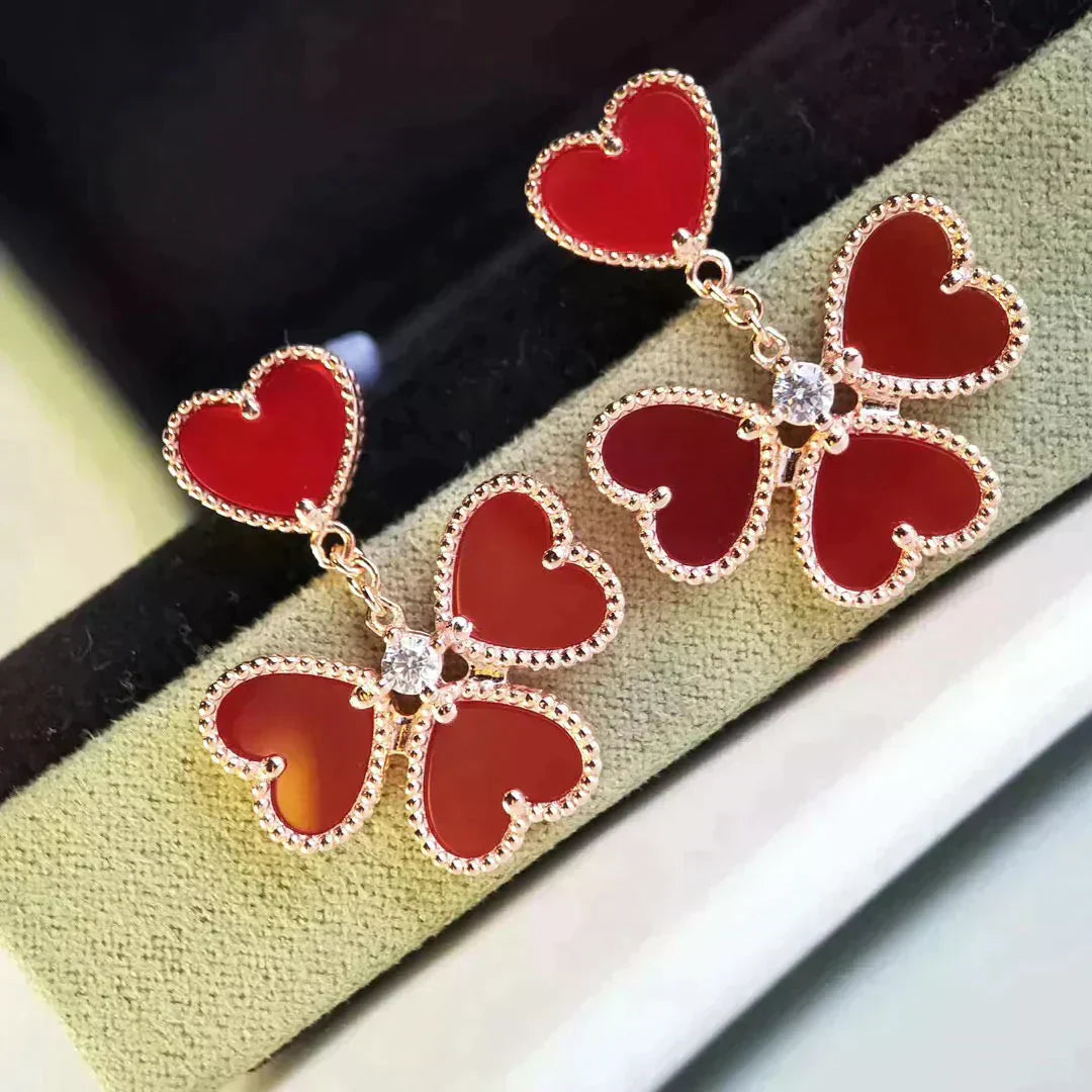 [Eterna Jewels]SÜSSES KLEE-KARNEOL-OHRRINGE