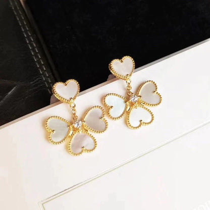 [Eterna Jewels]KLEE SÜSS WEISSE PERLMUTT-OHRRINGE