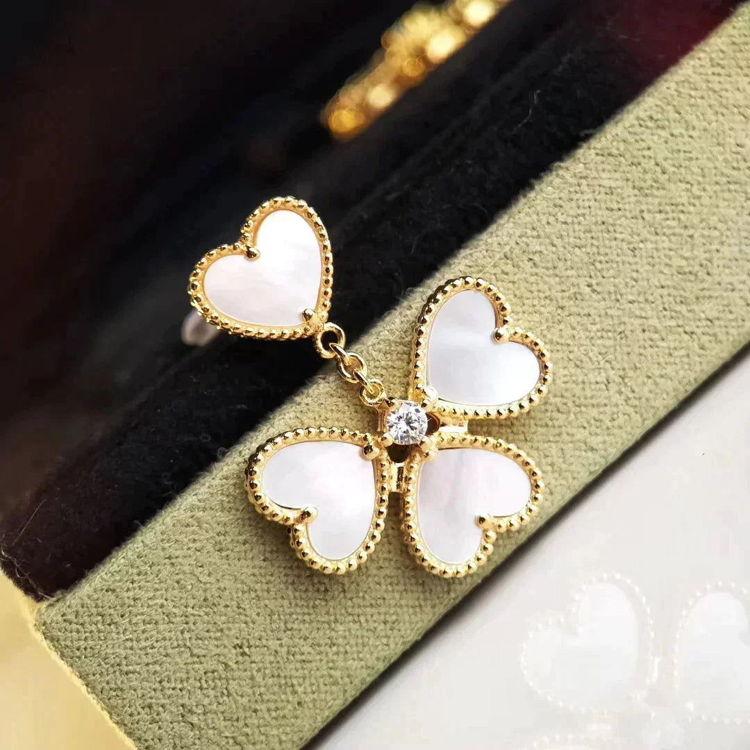 [Eterna Jewels]KLEE SÜSS WEISSE PERLMUTT-OHRRINGE