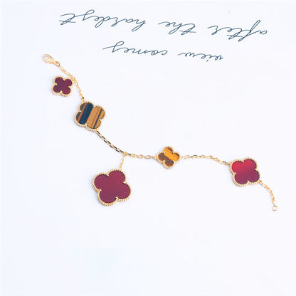 [Eterna Jewels]KLEEBEN ARMBAND 5 MOTIVE CARNELIAN TIGERAUGE