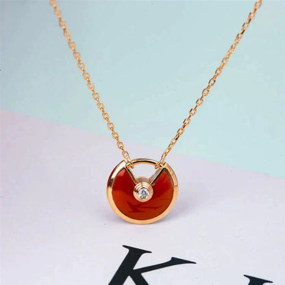 [Eterna Jewels]AMULETTE GOLD CARNELIAN ONYX NECKLACE