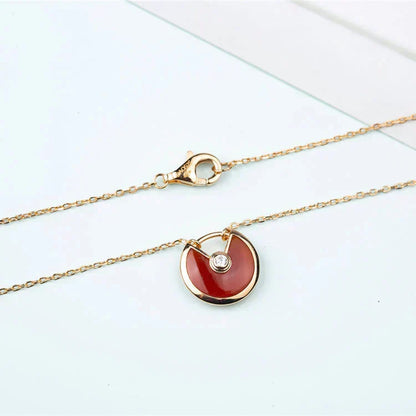 [Eterna Jewels]AMULETTE GOLD CARNELIAN ONYX NECKLACE