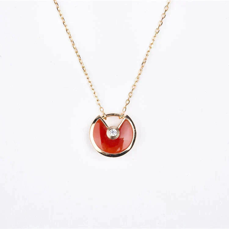 [Eterna Jewels]AMULETTE GOLD CARNELIAN ONYX NECKLACE