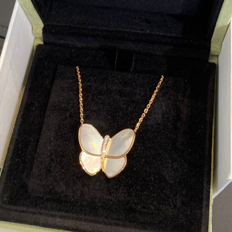 [Eterna Jewels]SCHMETTERLING GOLD MOP DIAMANT HALSKETTE