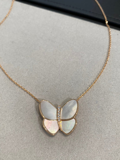 [Eterna Jewels]SCHMETTERLING GOLD MOP DIAMANT HALSKETTE