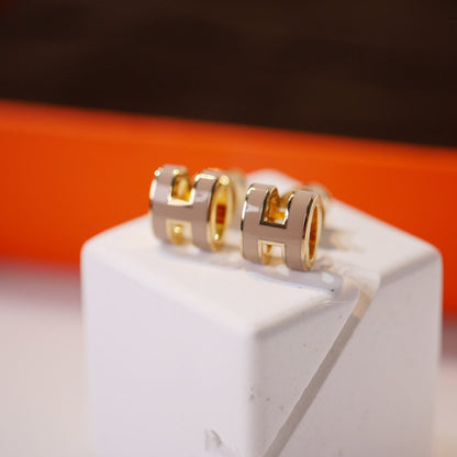 [Eterna Jewels]MINI POP H GOLD OHRRINGE GRAU