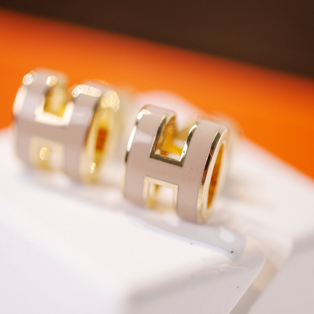[Eterna Jewels]MINI POP H GOLD OHRRINGE GRAU