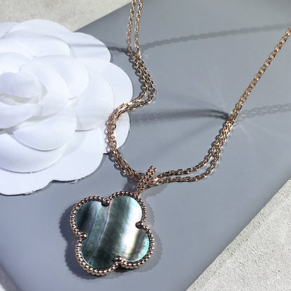 [Eterna Jewels]CLOVER 25MM GOLD DARK MOP BIG CLOVER HALSKETTE