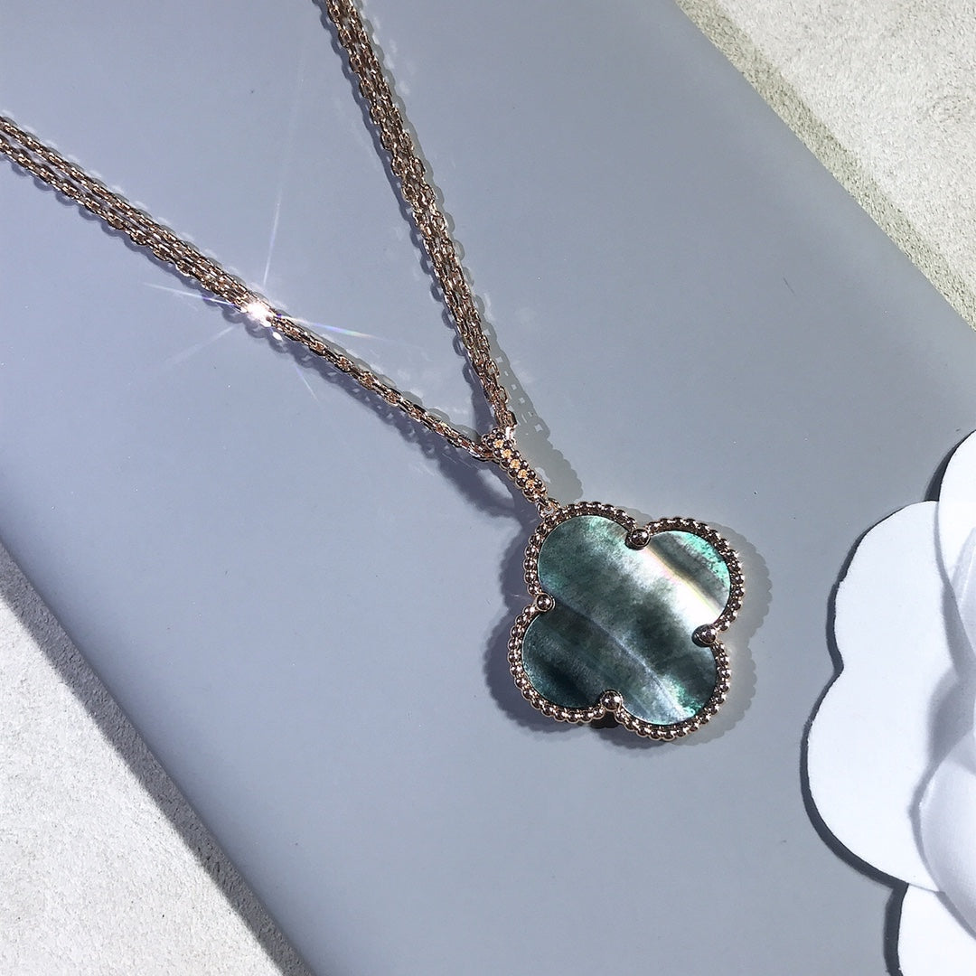 [Eterna Jewels]CLOVER 25MM GOLD DARK MOP BIG CLOVER HALSKETTE