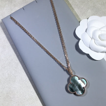[Eterna Jewels]CLOVER 25MM GOLD DARK MOP BIG CLOVER HALSKETTE