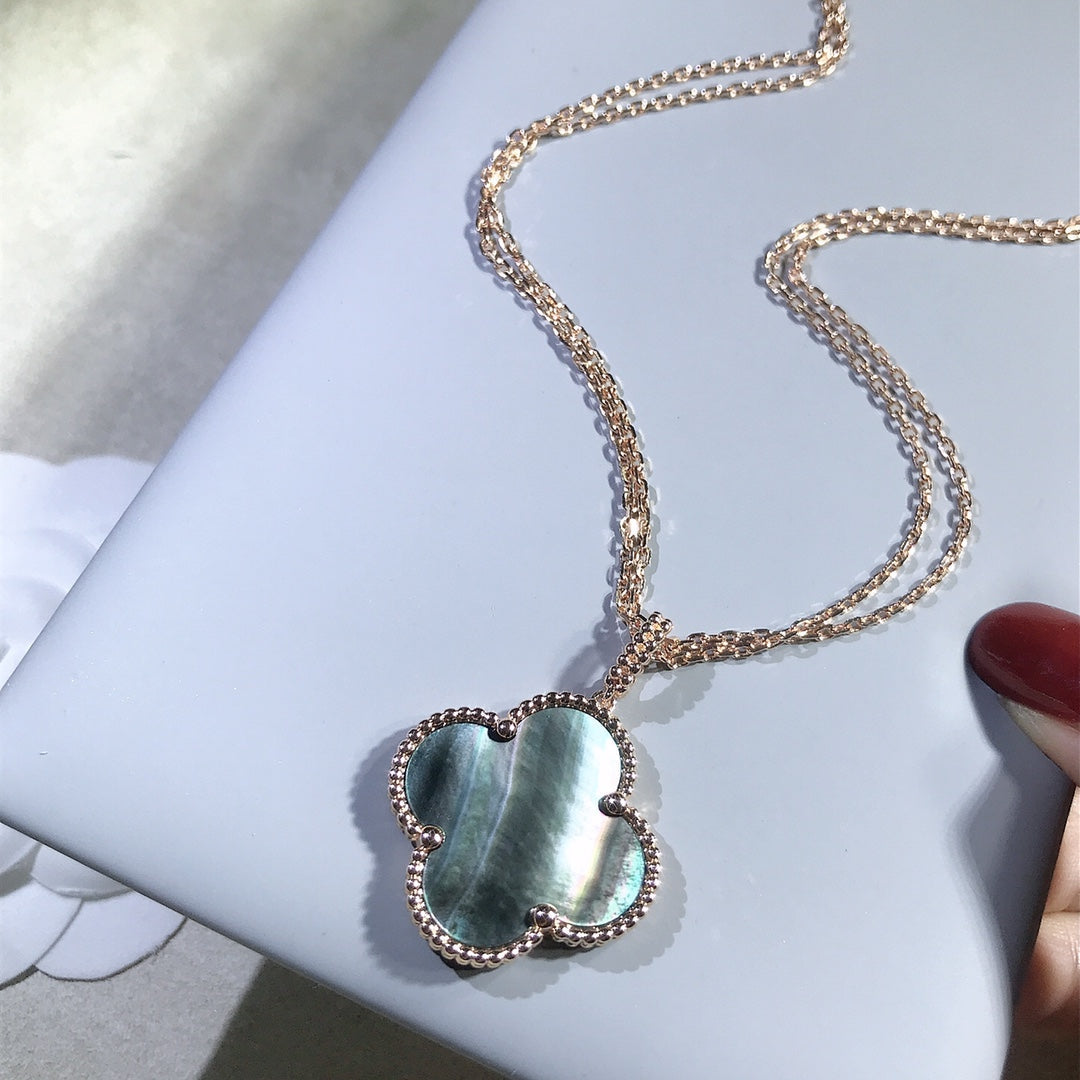[Eterna Jewels]CLOVER 25MM GOLD DARK MOP BIG CLOVER HALSKETTE