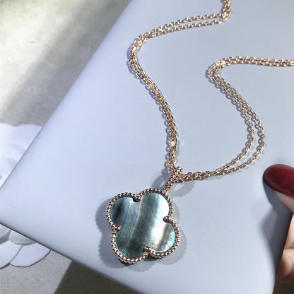 [Eterna Jewels]CLOVER 25MM GOLD DARK MOP BIG CLOVER HALSKETTE