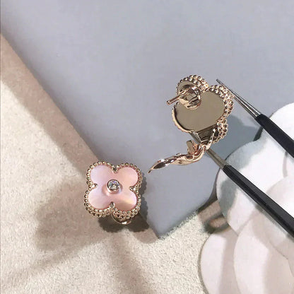 [Eterna Jewels]KLEE MITTEL 1 MOTIVE ROSA MOP DIAMANT OHRRINGE