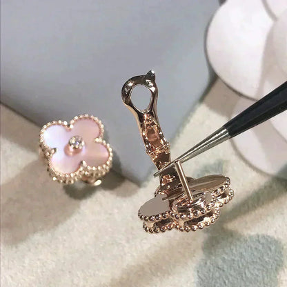 [Eterna Jewels]KLEE MITTEL 1 MOTIVE ROSA MOP DIAMANT OHRRINGE