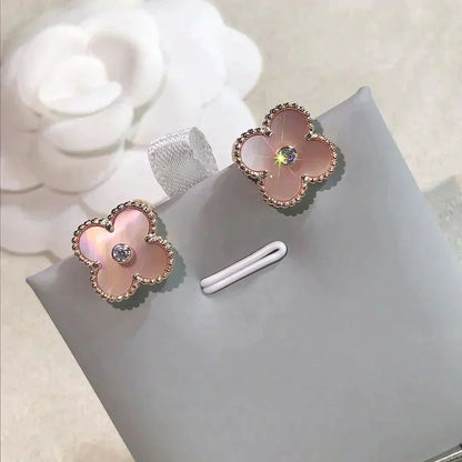 [Eterna Jewels]KLEE MITTEL 1 MOTIVE ROSA MOP DIAMANT OHRRINGE