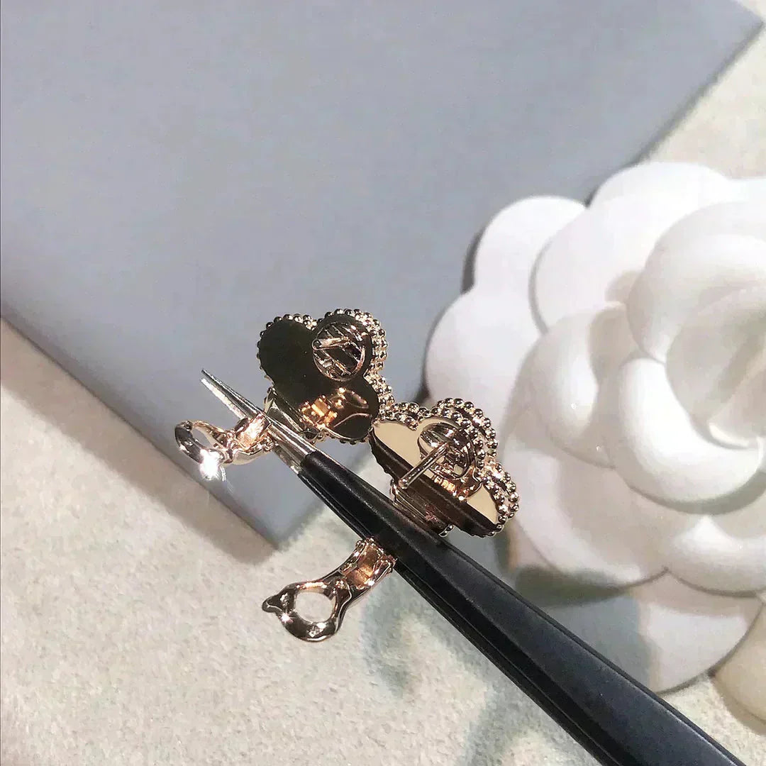 [Eterna Jewels]KLEE MITTEL 1 MOTIVE ROSA MOP DIAMANT OHRRINGE