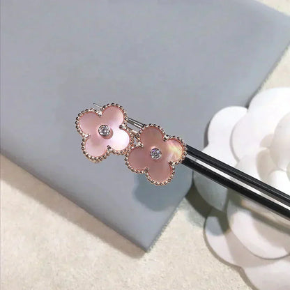 [Eterna Jewels]KLEE MITTEL 1 MOTIVE ROSA MOP DIAMANT OHRRINGE