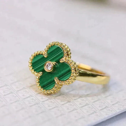 [Eterna Jewels]KLEE MALACHIT RING GOLD DIAMANT