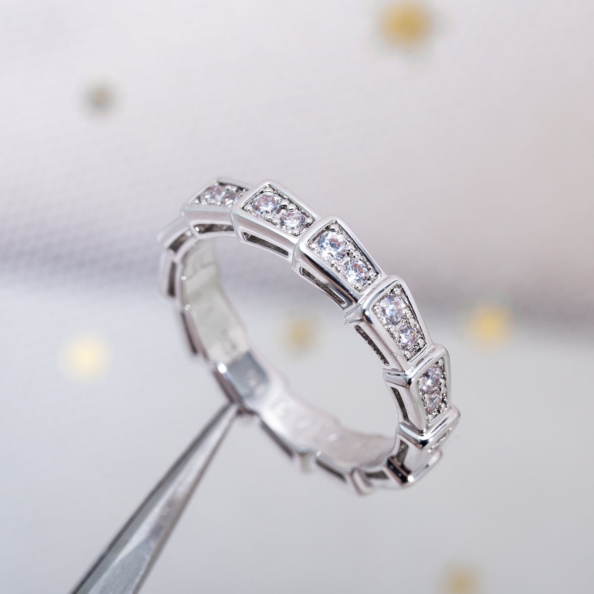 [Eterna Jewels]SERPENTI RING SILBER DIAMANT PFLASTERUNG 3MM