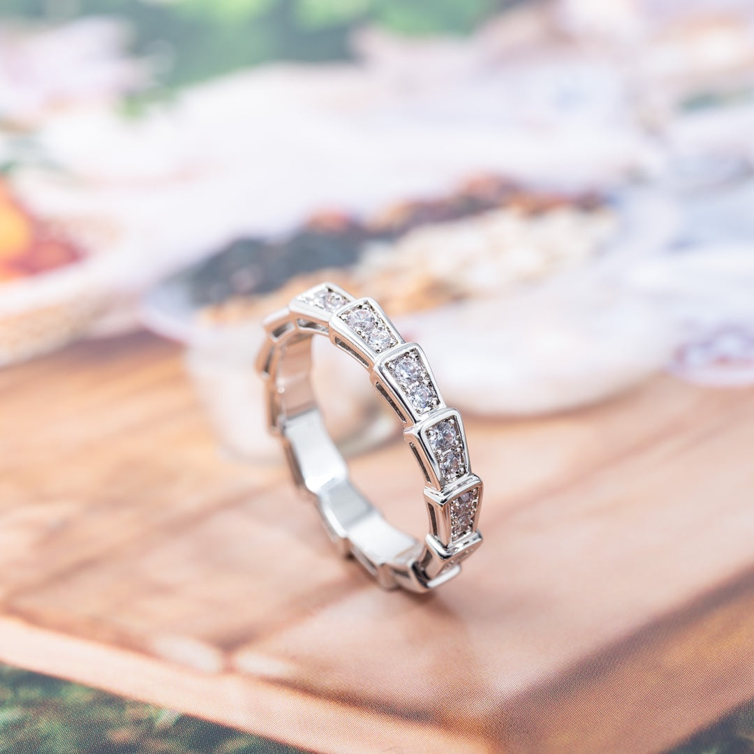 [Eterna Jewels]SERPENTI RING SILBER DIAMANT PFLASTERUNG 3MM