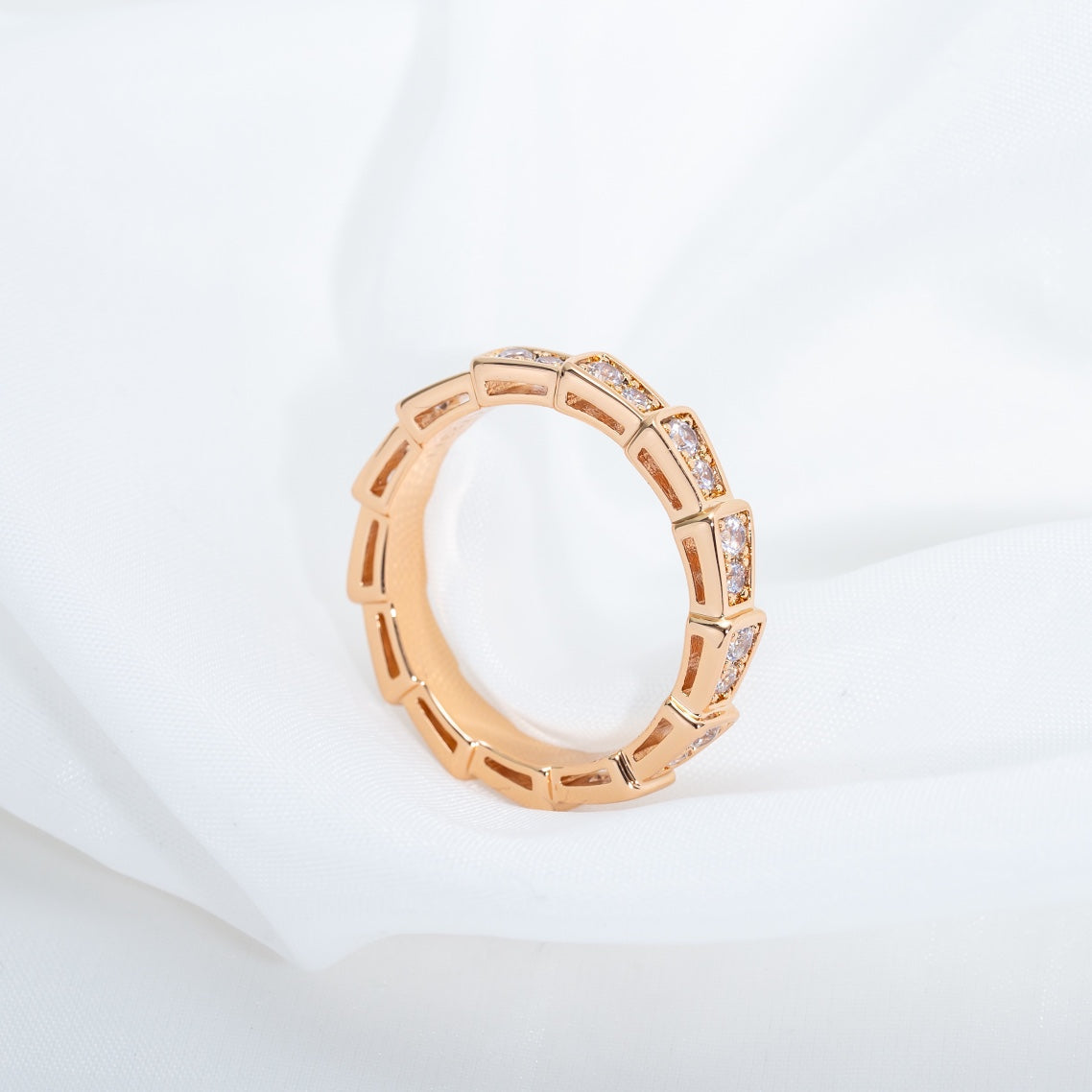 [Eterna Jewels]SERPENTI RING ROSÉGOLD DIAMANT PFLASTERUNG 3MM