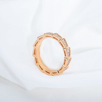 [Eterna Jewels]SERPENTI RING ROSÉGOLD DIAMANT PFLASTERUNG 3MM