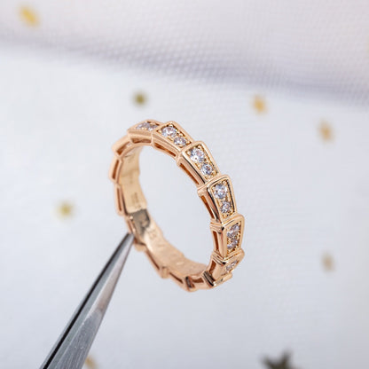 [Eterna Jewels]SERPENTI RING ROSÉGOLD DIAMANT PFLASTERUNG 3MM