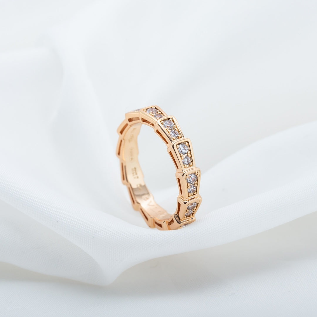 [Eterna Jewels]SERPENTI RING ROSÉGOLD DIAMANT PFLASTERUNG 3MM