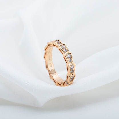 [Eterna Jewels]SERPENTI RING ROSÉGOLD DIAMANT PFLASTERUNG 3MM