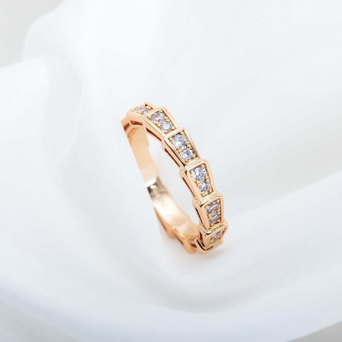 [Eterna Jewels]SERPENTI RING ROSÉGOLD DIAMANT PFLASTERUNG 3MM