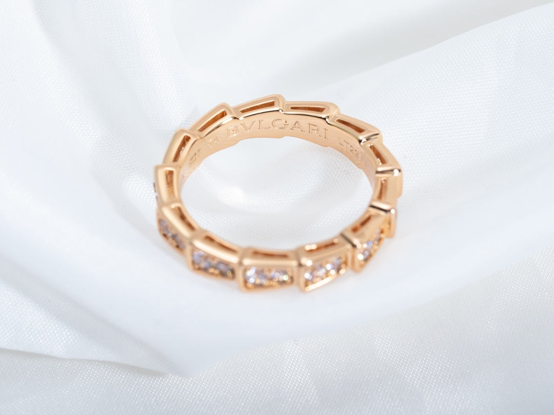 [Eterna Jewels]SERPENTI RING ROSÉGOLD DIAMANT PFLASTERUNG 3MM