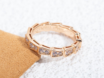 [Eterna Jewels]SERPENTI RING ROSÉGOLD DIAMANT PFLASTERUNG 3MM