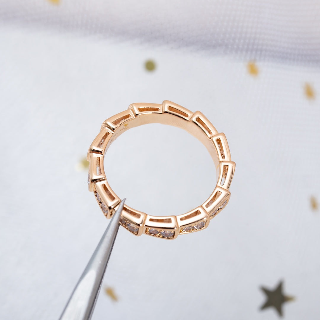 [Eterna Jewels]SERPENTI RING ROSÉGOLD DIAMANT PFLASTERUNG 3MM