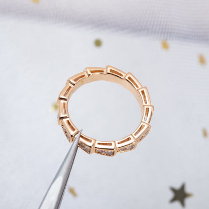 [Eterna Jewels]SERPENTI RING ROSÉGOLD DIAMANT PFLASTERUNG 3MM