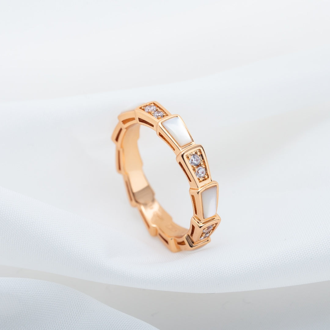 [Eterna Jewels]SERPENTI RING ROSÉGOLD DIAMANT PERLMUTT 3MM