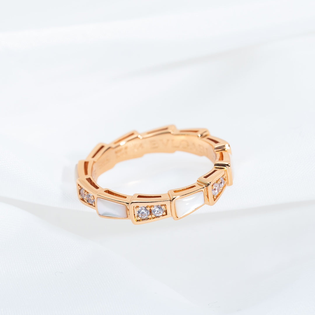 [Eterna Jewels]SERPENTI RING ROSÉGOLD DIAMANT PERLMUTT 3MM