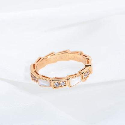 [Eterna Jewels]SERPENTI RING ROSÉGOLD DIAMANT PERLMUTT 3MM