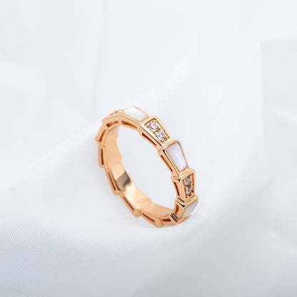[Eterna Jewels]SERPENTI RING ROSÉGOLD DIAMANT PERLMUTT 3MM