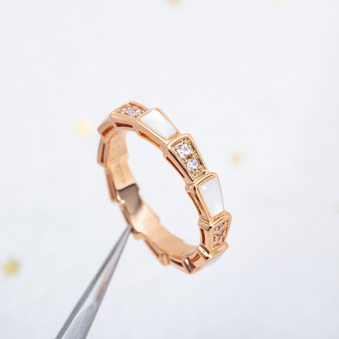 [Eterna Jewels]SERPENTI RING ROSÉGOLD DIAMANT PERLMUTT 3MM