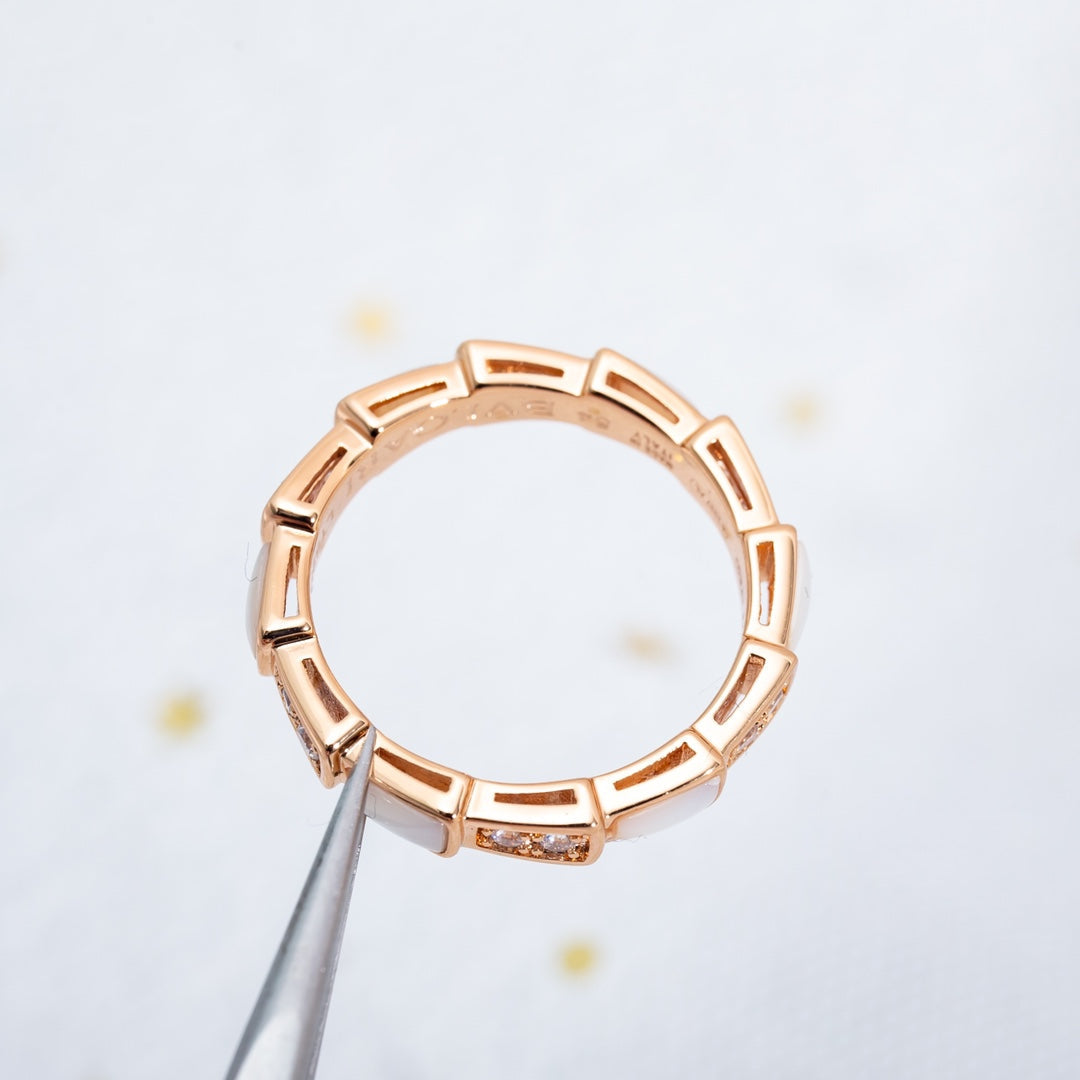 [Eterna Jewels]SERPENTI RING ROSÉGOLD DIAMANT PERLMUTT 3MM