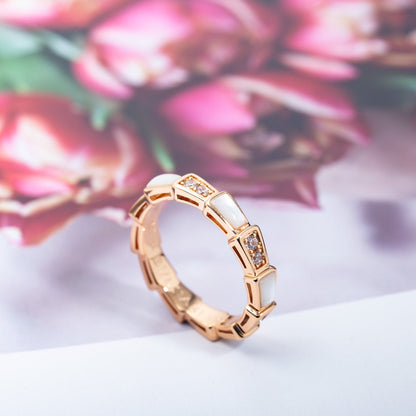 [Eterna Jewels]SERPENTI RING ROSÉGOLD DIAMANT PERLMUTT 3MM