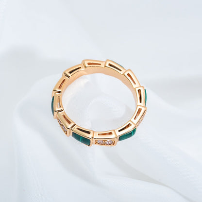 [Eterna Jewels]SERPENTI RING ROSÉGOLD MALACHIT DIAMANT 3MM
