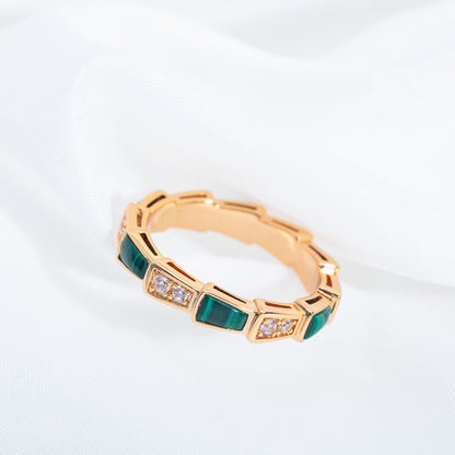 [Eterna Jewels]SERPENTI RING ROSÉGOLD MALACHIT DIAMANT 3MM